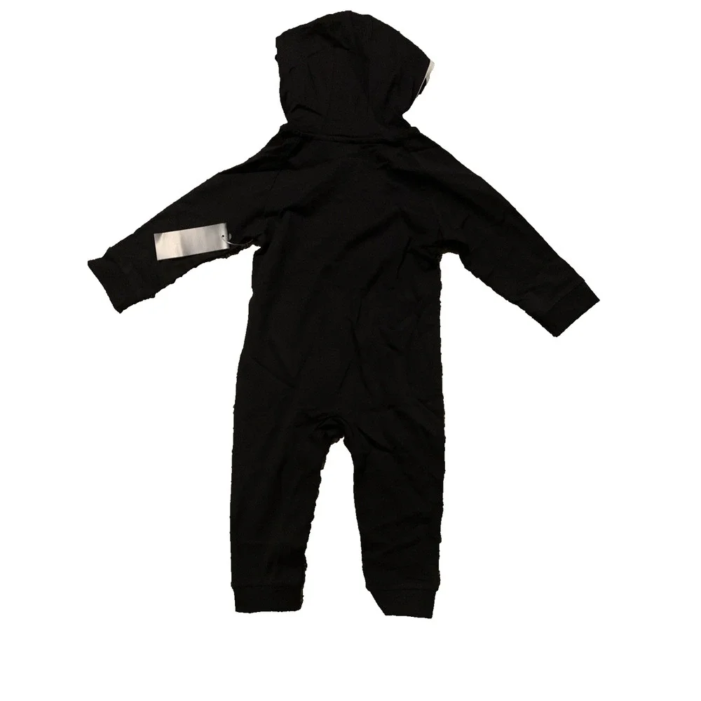 Adidas Baby 24M Black Hooded One Piece Tracksuit Coverall Full Zip NWT